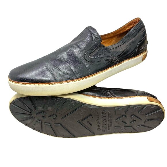 Blackstone SCM-003 Black Leather Minimalist Slip On Sneakers - Picture 9 of 9